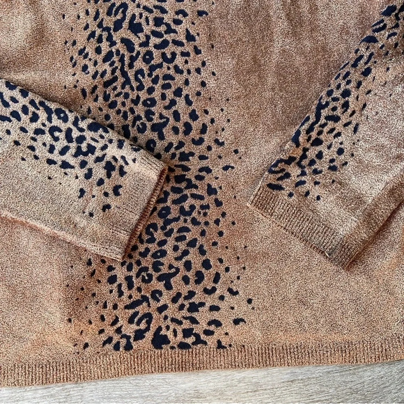 Vintage Tradition Leopard  Print Soft High Neck Sweater - Picture 8 of 15
